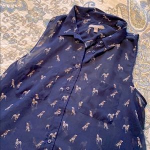 Dalmatian printed sheer shell